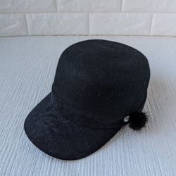 【再販】ウールフェルト　キャップ　レディース　ハット　帽子 5枚目の画像