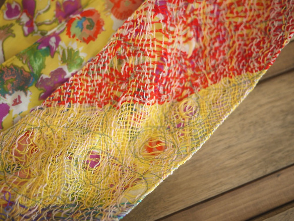 手織り　リボンスカーフ　ヘアバンド 5枚目の画像
