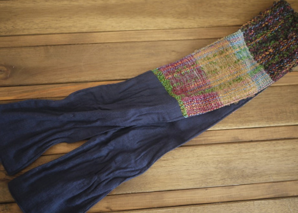 手織り　リボンスカーフ　ヘアバンド 4枚目の画像