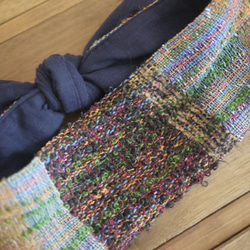 手織り　リボンスカーフ　ヘアバンド 5枚目の画像