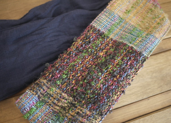 手織り　リボンスカーフ　ヘアバンド 6枚目の画像