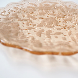 【オーダー制作】レース模様のフリルケーキ皿（ピンクベージュ） 6枚目の画像