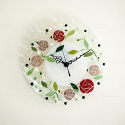 【Creema限定SALE】壁掛け時計（カラーローズ） 1枚目の画像