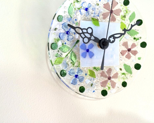 フラワー装飾 壁掛け時計 プリザーブドフラワー八角形花時計S ピンク 置時計 壁掛け時計母