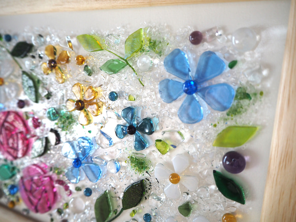 【即納】ガラスのお庭（バレリーナローズ）壁掛け可 6枚目の画像