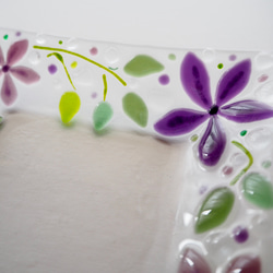 【即納】クレマチスの咲く四角いお皿 4枚目の画像