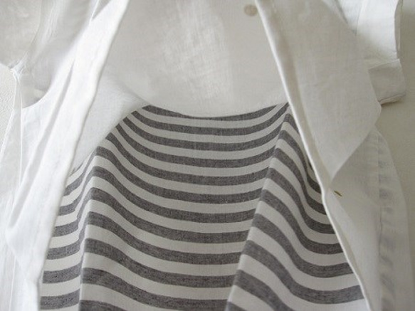 綿麻１００％♪キラキラ☆ラメシャツ（ホワイト） 2枚目の画像