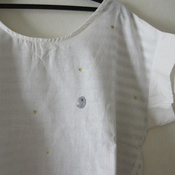 綿麻１００％♪キラキラ☆ラメシャツ（ホワイト） 3枚目の画像