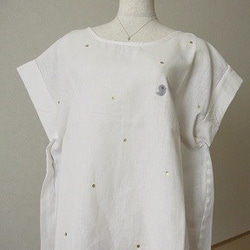 綿麻１００％♪キラキラ☆ラメシャツ（ホワイト） 5枚目の画像