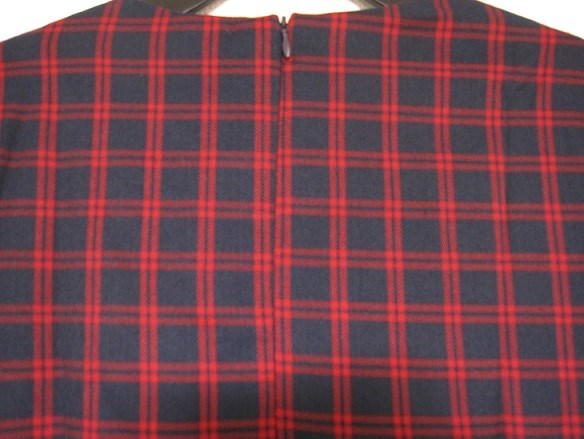 金色ラメの木と三日月☆☆チェック柄ワンピース♪（ボルドー×ネイビー）