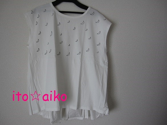 三日月いっぱい☆ふんわりシルエット☆コットンシャツ♪（シロ）