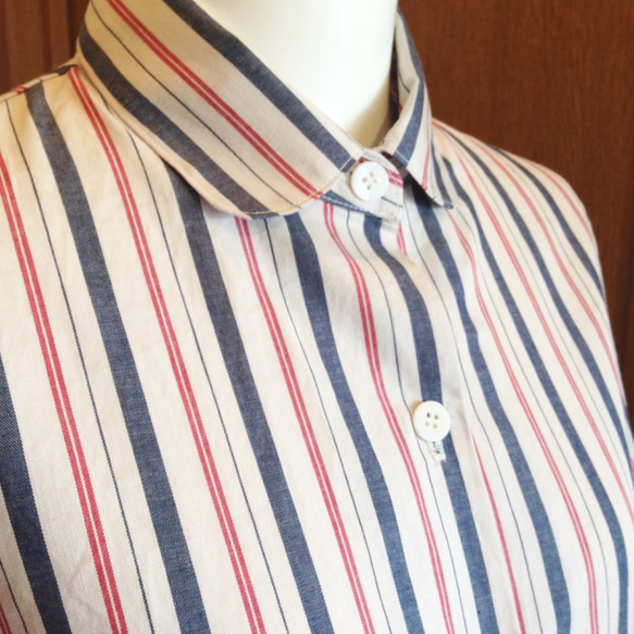 赤と青のストライプシャツ ブラウス KYC club 通販 865100