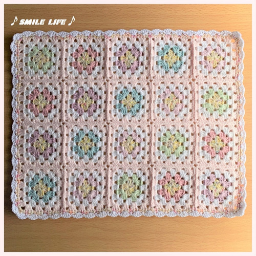 価格変更(129)グラニースクエア☆ブランケット☆ピンク☆125×155☆ 日本未発売】 価格変更(129)グラニースクエア☆ブランケット