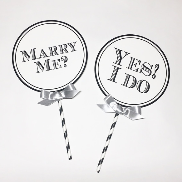 フォトプロップス〜Marry Me & YES! I DO モノトーン〜 1枚目の画像