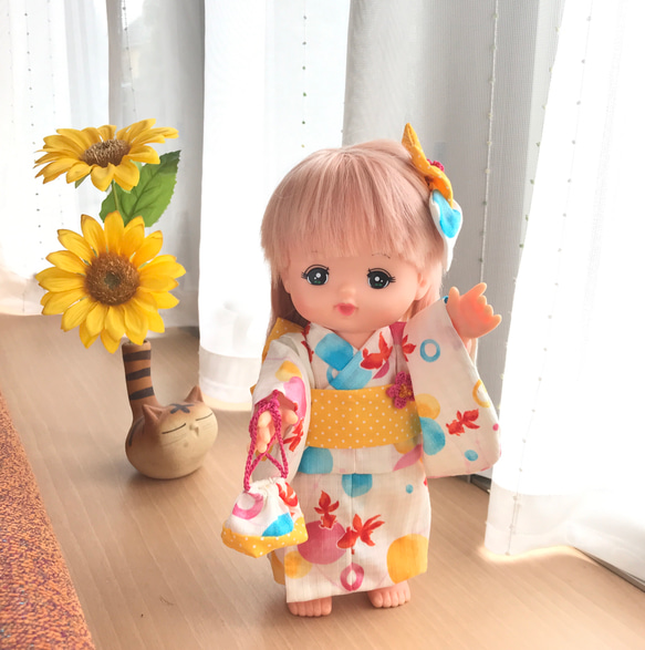 ＊夢のや 文化人形＊夏のお出掛け文化ちゃん浴衣 日傘 約28cm＊ メルちゃんの浴衣セット*きんぎょ おもちゃ・人形 ひろひろ 通販