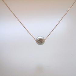 簡單單隻耳環和項鍊套裝，日常使用的高品質 Akoya 珍珠，六月生日石 第7張的照片