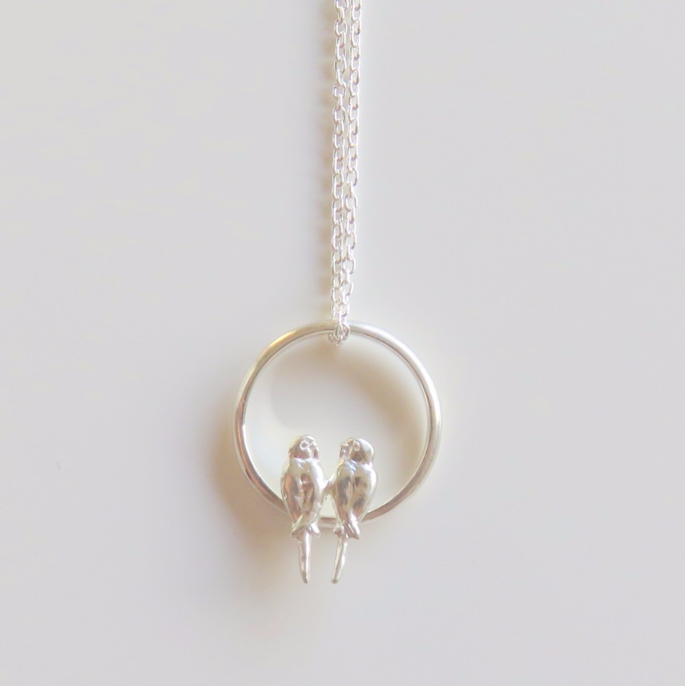 セキセイインコのリングネックレス Budgerigar（Parakeet）necklace　鳥好きさんのアクセサリー