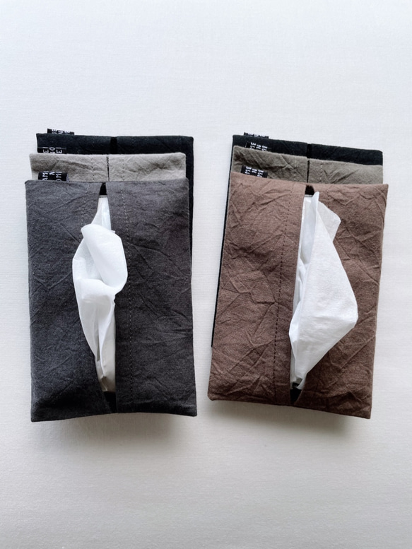 3個時尚的口袋紙巾套（木炭，黑色，灰色） 第1張的照片