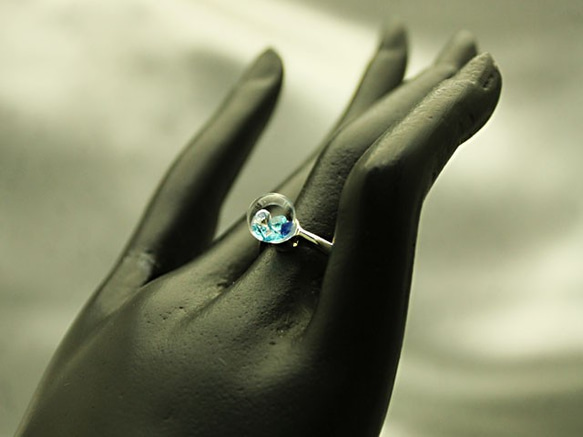 Bijou Glass Ring S Blue Color 第4張的照片