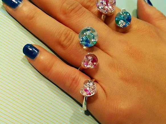 Spiral Bijou Ring S Blue&Red Color 第3張的照片