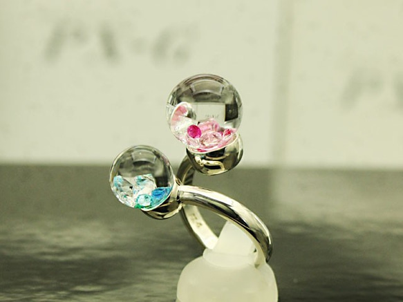 Spiral Bijou Ring L Blue&Red Color 第2張的照片