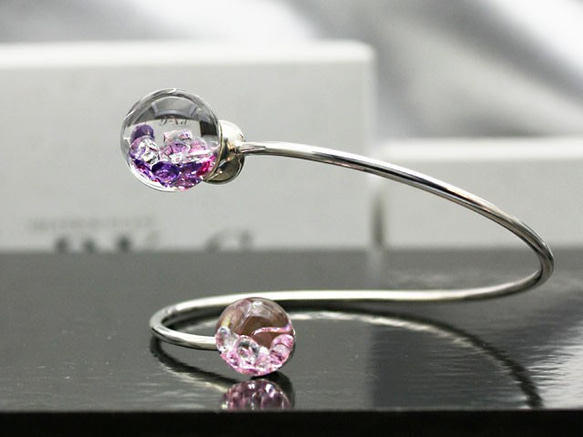 Spiral Bijou Bangle L Purple&Rosepink Color 1枚目の画像