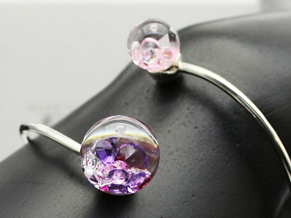 Spiral Bijou Bangle L Purple&Rosepink Color 4枚目の画像