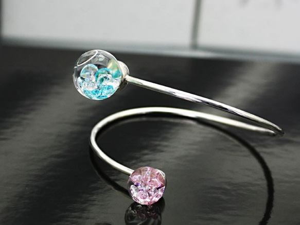 Spiral Bijou Bangle L Iceblue&Rosepink Color 1枚目の画像