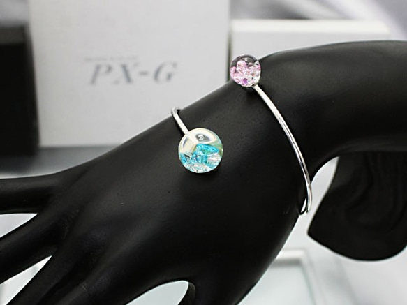 Spiral Bijou Bangle L Iceblue&Rosepink Color 第4張的照片