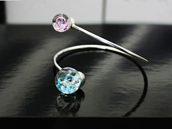 Spiral Bijou Bangle L Iceblue&Rosepink Color 5枚目の画像