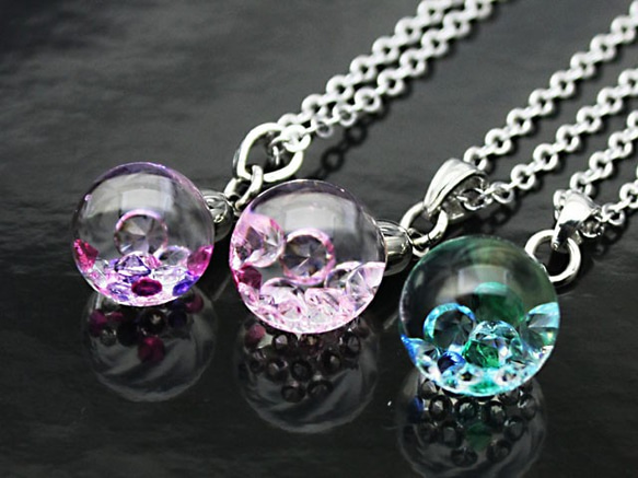 Bijou glass Ball Pendant 紫紅色 限定特別價格 第5張的照片