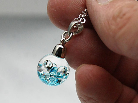 Bijou glass Ball Pendant アイスブルーカラー 限定特別価格 2枚目の画像