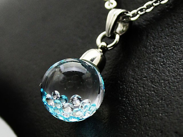 Bijou glass Ball Pendant アイスブルーカラー 限定特別価格 4枚目の画像