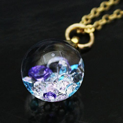 Bijou glass Ball Pendant 晶透系紫粉紅冰藍色 限定特別價格 第1張的照片