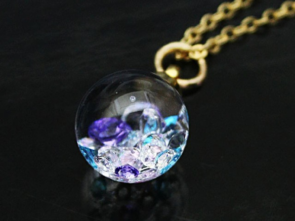 Bijou glass Ball Pendant 晶透系紫粉紅冰藍色 限定特別價格 第1張的照片