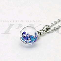 Bijou glass Ball Pendant ブルー・パープル・ピンク・アイスブルーカラー 2枚目の画像