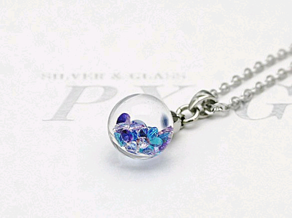 Bijou glass Ball Pendant 藍・紫・粉紅・冰藍色 第2張的照片