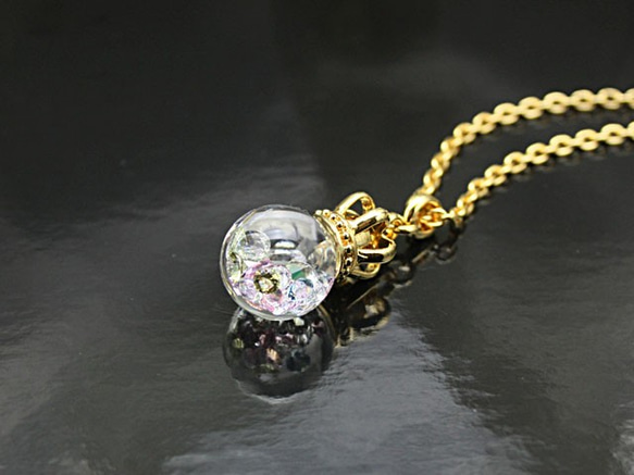 Bijou glass ball Gold Crown S Pendant ライトストーンカラー 3枚目の画像