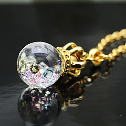 Bijou glass ball Gold Crown S Pendant 淺寶石色 第4張的照片