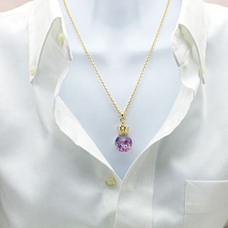 Bijou Glass Ball Gold Crown S Pendant パープルレッドストーンカラー 3枚目の画像