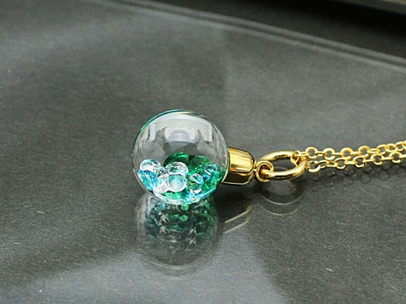 Bijou Glass Ball Pendant 綠冰藍色 第1張的照片