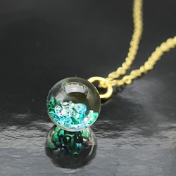 Bijou Glass Ball Pendant 綠冰藍色 第3張的照片