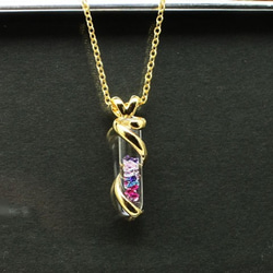 Bijou Glass Gold Twister Pendant パープルレッド・アイスブルーカラー 2枚目の画像