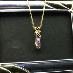 Bijou Glass Gold Twister Pendant パープルレッド・アイスブルーカラー 5枚目の画像