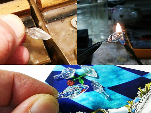 新銀和玻璃水晶切割無孔穿孔 第7張的照片