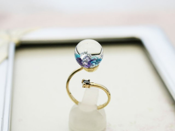 K18YG新作Bijou glass Ball Ring 4枚目の画像