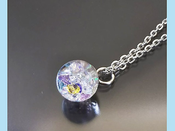 Bijou glass Ball Pendant 藍・紫・粉紅・冰藍色 第3張的照片