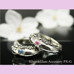ロマンチックな月と桜の和柄デザイン　Silver Ring 月桜　送料無料 2枚目の画像