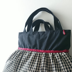 gingham check balloon 2way bag 2枚目の画像