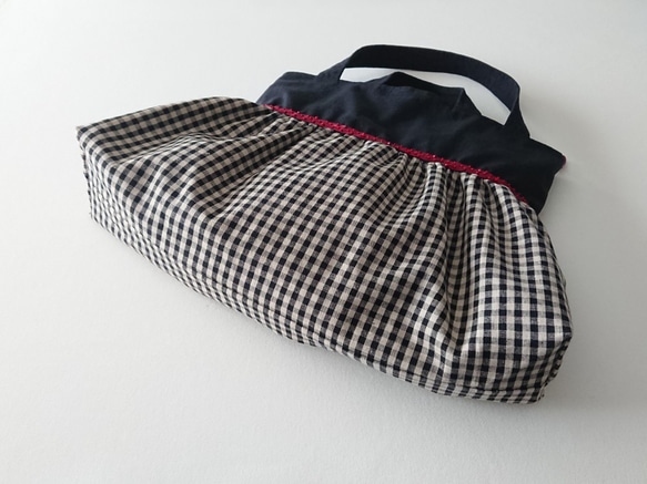 gingham check balloon 2way bag 6枚目の画像